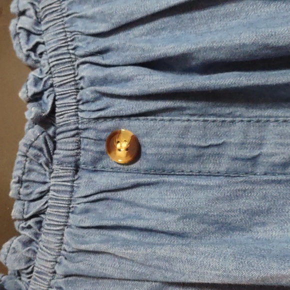 Speed Limit MPH Women's Denim Blouse Sz 2X Med Wash Boho Chic Peasant Hippie NWT - Picture 6 of 11